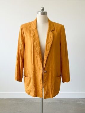 VTG Women's Lightweight Mustard Orange Blazer Jacket